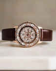 Women’s Luxury Waterproof Diamond Watch – Genuine Leather Strap Quartz Timepiece
