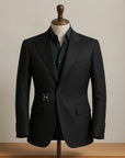 Men’s Slim Fit Plaid Suit Jacket – Metal Buckle Gun Collar Design
