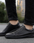Genuine Cowhide Board Shoes - Classic Flat-Heel Universal Kicks