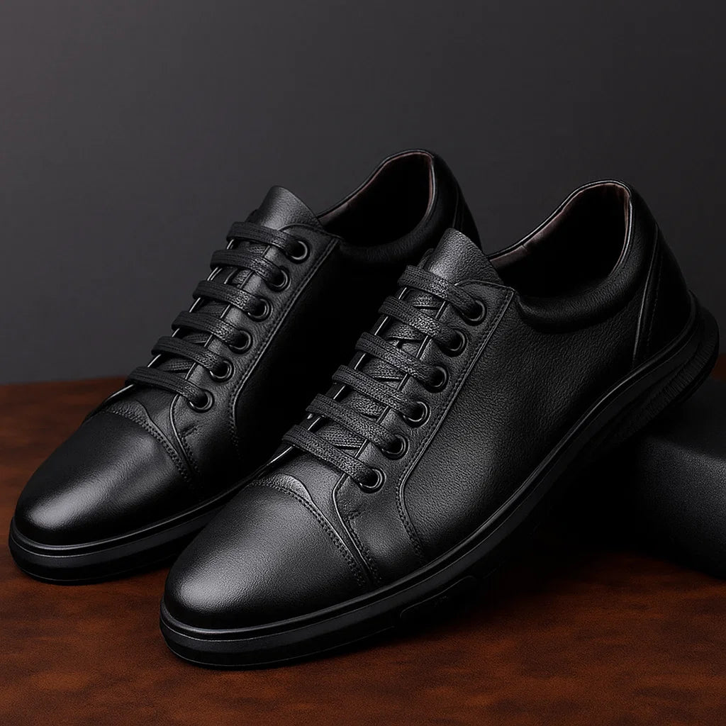 Genuine Cowhide Board Shoes - Classic Flat-Heel Universal Kicks