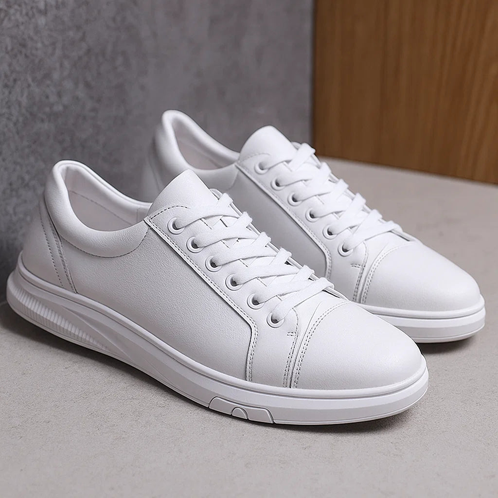 Genuine Cowhide Board Shoes - Classic Flat-Heel Universal Kicks