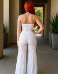 Women’s High Waist Wide-Leg Jumpsuit – Elegant Fold Detail One-Piece