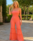 Women’s High Waist Wide-Leg Jumpsuit – Elegant Fold Detail One-Piece