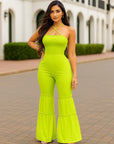 Women’s High Waist Wide-Leg Jumpsuit – Elegant Fold Detail One-Piece