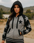 Women’s Vintage Knitted Cardigan Hoodie – Cozy Leisure with Retro Charm