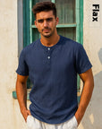 Men’s Cotton & Linen Casual T-Shirt – Short Sleeve Summer Essential