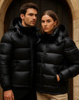 Unisex Hooded Down Jacket – Warm Winter Nylon Sports Coat