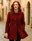 Women’s Artistic Retro Wool Coat – Loose Fit (Beige/Black/Ankela Red/Brown)