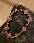 Women’s Flower Rhinestone Bracelet – Sparkling Zircon Copper Hand Jewelry