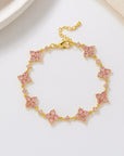 Women’s Flower Rhinestone Bracelet – Sparkling Zircon Copper Hand Jewelry