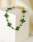 Women’s Flower Rhinestone Bracelet – Sparkling Zircon Copper Hand Jewelry