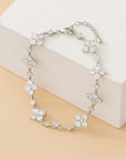 Women’s Flower Rhinestone Bracelet – Sparkling Zircon Copper Hand Jewelry