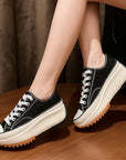 Women’s Thick-Soled Canvas Sneakers – Breathable Summer Sports Casual Shoes