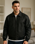 Men’s Rock Style PU Leather Jacket – Thickened Premium Mid-Length Coat