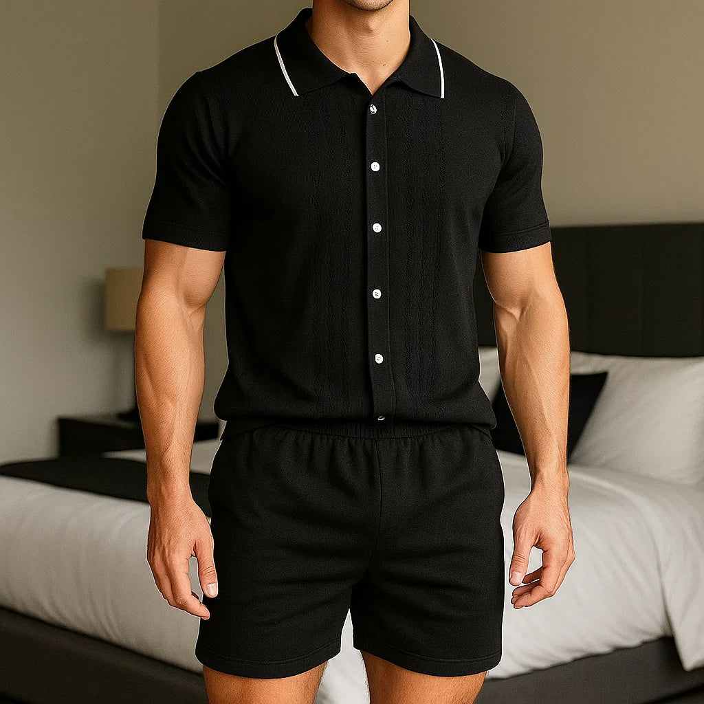 Men’s Business-Casual Sweater Two-Piece Set – Effortless Style &amp; Comfort