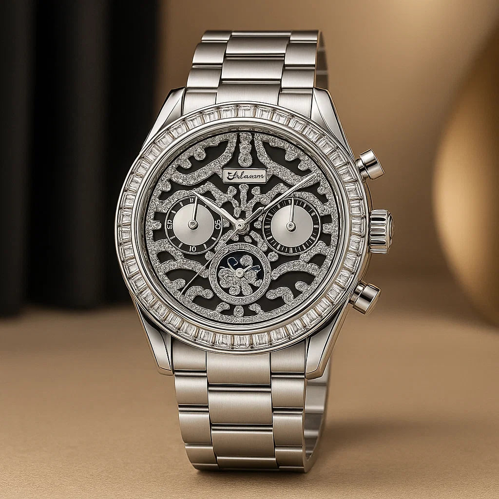 Men’s Sun, Moon &amp; Star Automatic Mechanical Watch – Multifunctional Waterproof Luxury Timepiece