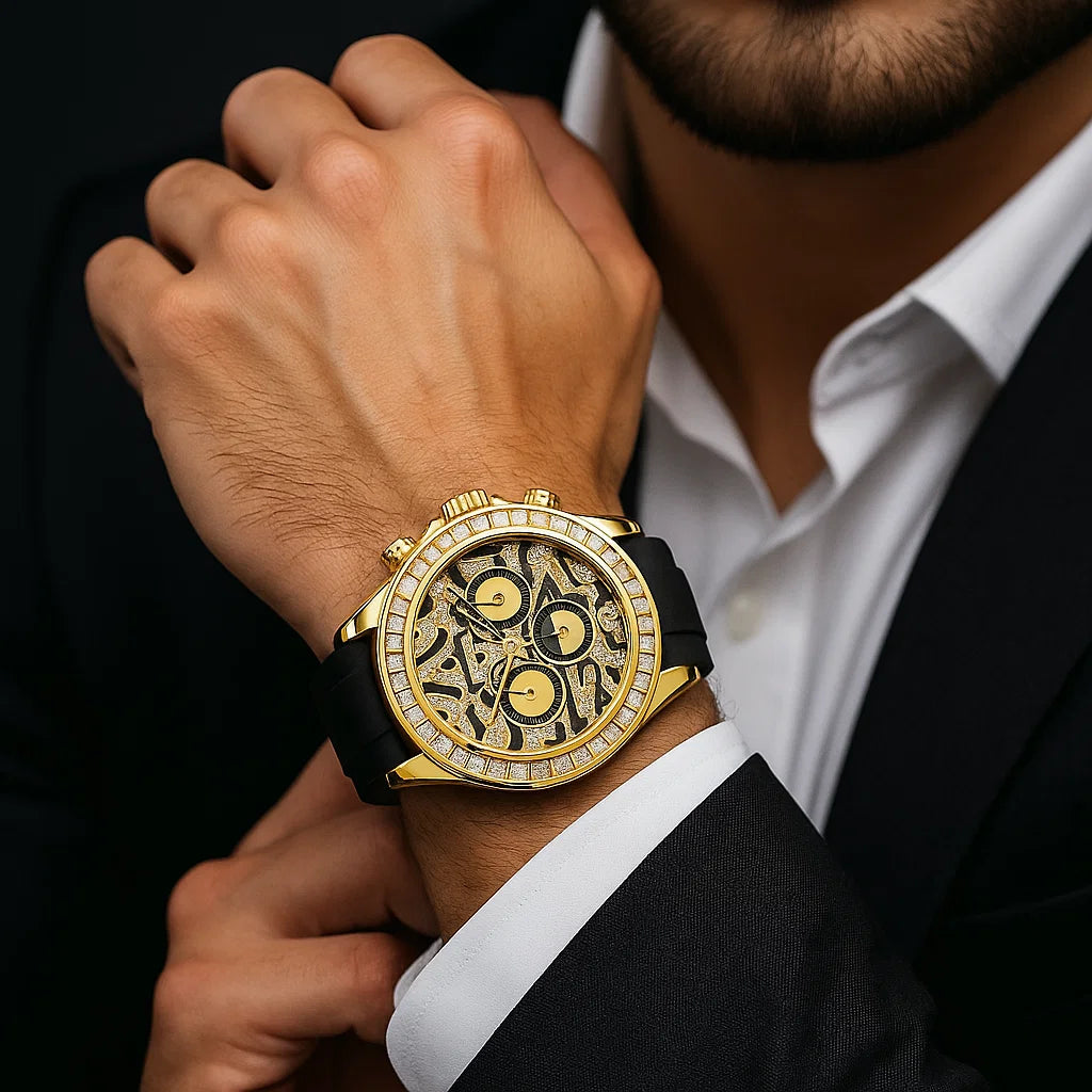 Men’s Sun, Moon &amp; Star Automatic Mechanical Watch – Multifunctional Waterproof Luxury Timepiece