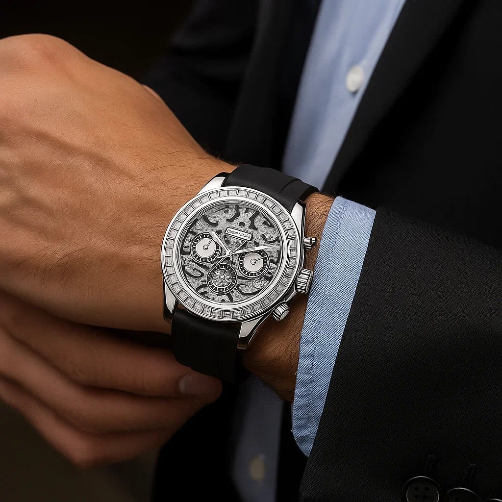 Men’s Sun, Moon &amp; Star Automatic Mechanical Watch – Multifunctional Waterproof Luxury Timepiece