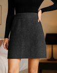 Women’s Pure Wool Knit Skirt – Elegant High-Elastic Short Skirt for Commuting Chic