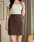 Women’s Pure Wool Knit Skirt – Elegant High-Elastic Short Skirt for Commuting Chic