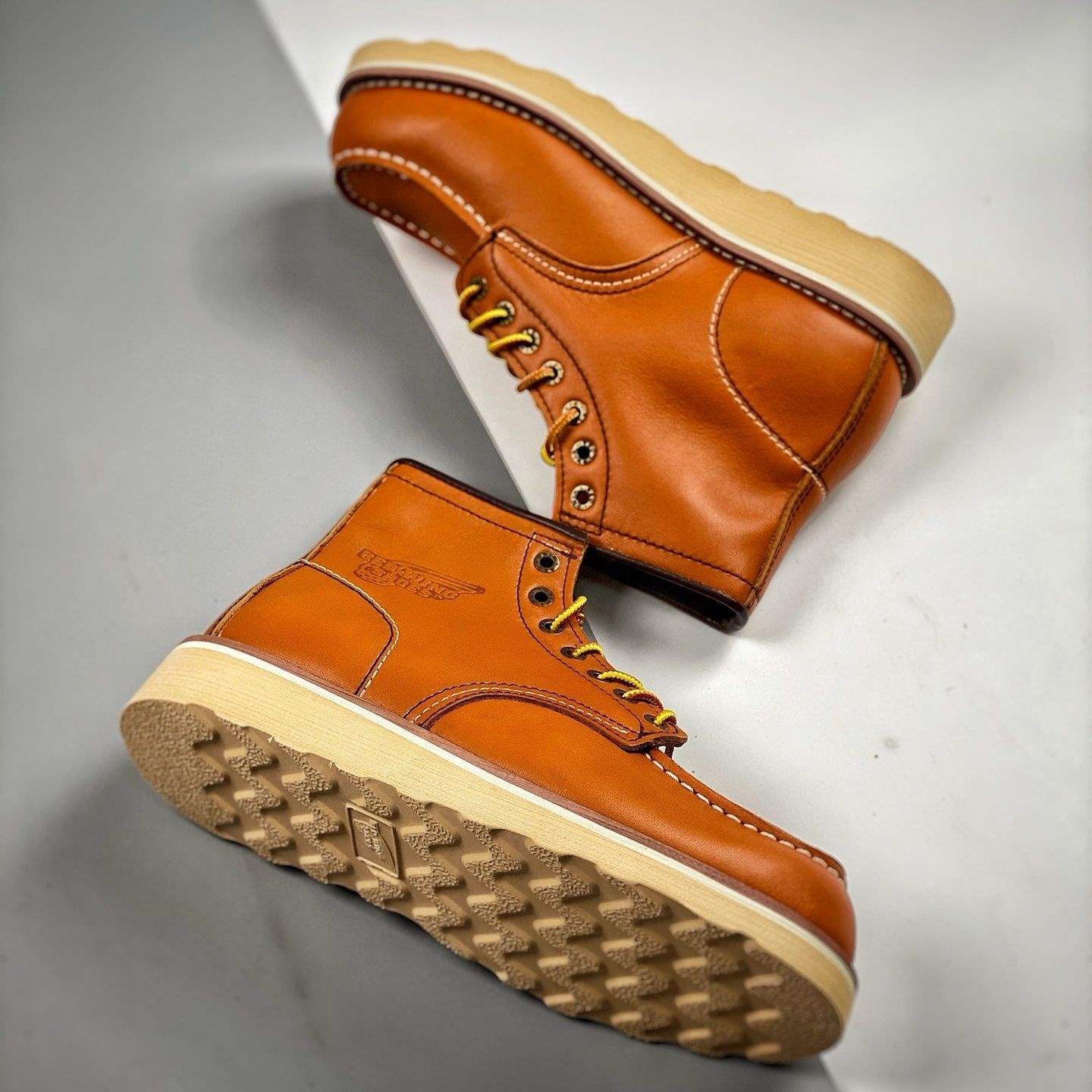 Men’s Genuine Leather Martin Boots – Cowhide Lace-Up Tooling Boots with High Shaft, Round Toe