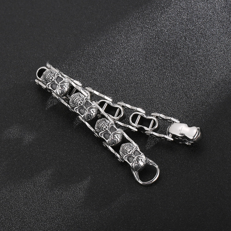 Titanium Steel  Skull Bracelet men