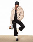 Fur Cotton-padded Wool Coat-Jacket