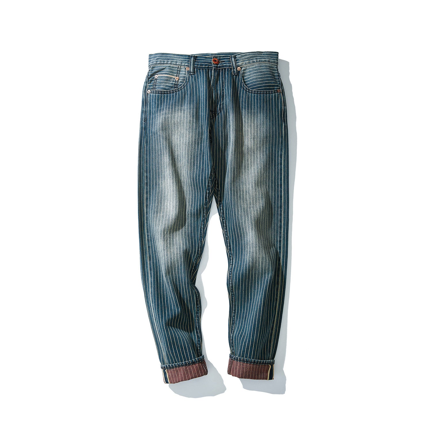 Men&#39;s Retro Loose Striped Jeans