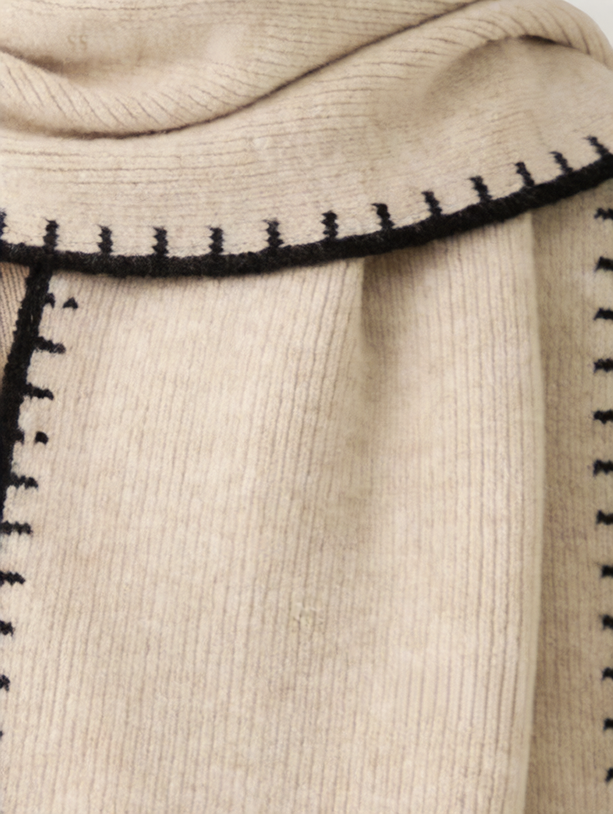 Women’s Wool Scarf Set – Soft Warm Color Block Winter Scarf with Gift Box, Long Windproof Wrap for Outdoor &amp; Everyday Wear