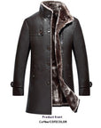 Men's Mid-length  Collar Sheepskin Thickened Fur Overcoat Coat