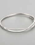 S925 Sterling Silver Cross Diamond Opening Bracelet Temperament Wild ( 3 to 7 days shipping)