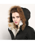 Rabbit Fur  Mid-length Padded Coat Women