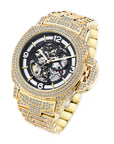 Men's Full Diamond Luminous Hollow Out Bottom Mechanical Watch