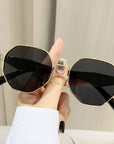 Modern Square Polygon Metal Sunglasses