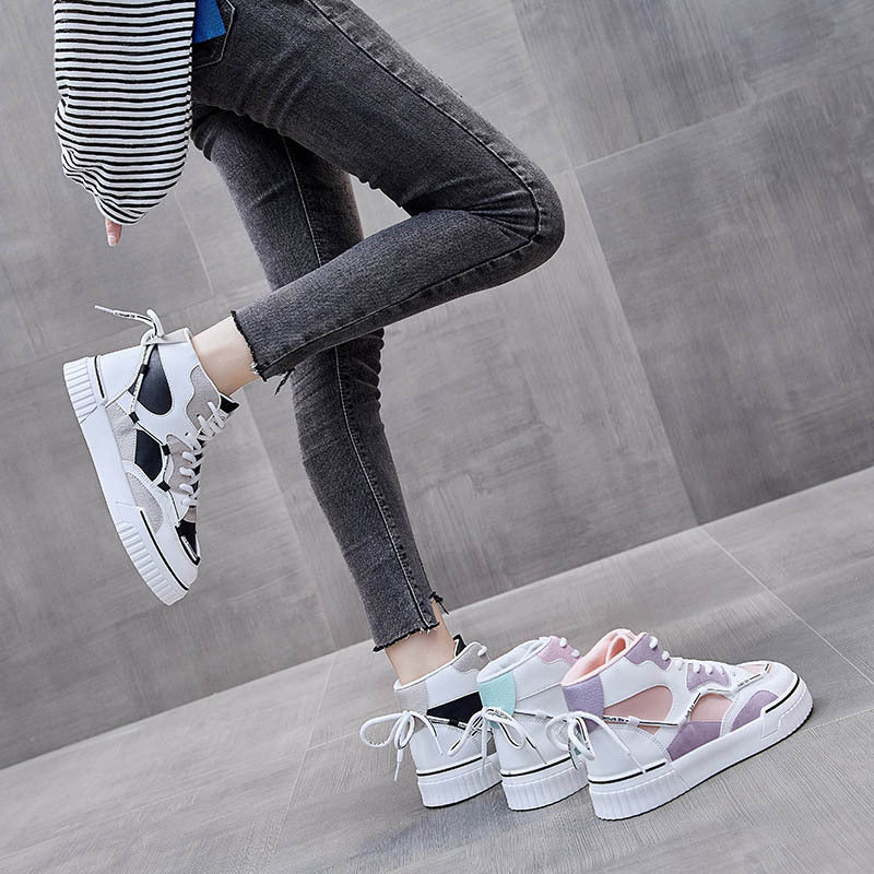 High Top White Shoes Women Flat Running Shoes Women