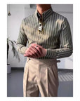 Business Long Sleeve Striped Shirt Men (3 to 7 Days shipping)