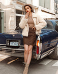 New Solid Color Plush Jacket Women's Simple Fashion Fur Jacket Women