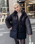 Women’s Cotton-Padded Lamb Wool Coat – Drawstring Waist Thickened Winter Jacket