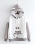 Women’s Forest Fleece Hoodie – Cozy Autumn & Winter Cartoon Style