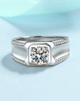 1 Carat Moissanite Ring Men's S925 Sterling Silver