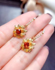 Silver Natural Citrine Stud Earrings