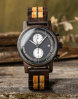 Wood Watch Men's Stainless Steel Back Cover