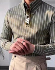 Business Long Sleeve Striped Shirt Men (3 to 7 Days shipping)