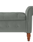 Velvet Multifunctional Storage Rectangular Sofa Stool - Grey ( USA ONLY + 3 TO 5 DAYS SHIPPING)