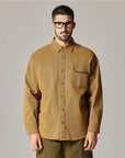 Men's American Retro Heavy Cotton Long Sleeve Shirt