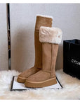 Women's Long Snow Winter Fleece-lined Thickened New Platform Cotton Shoes Below The Knee Long Boots