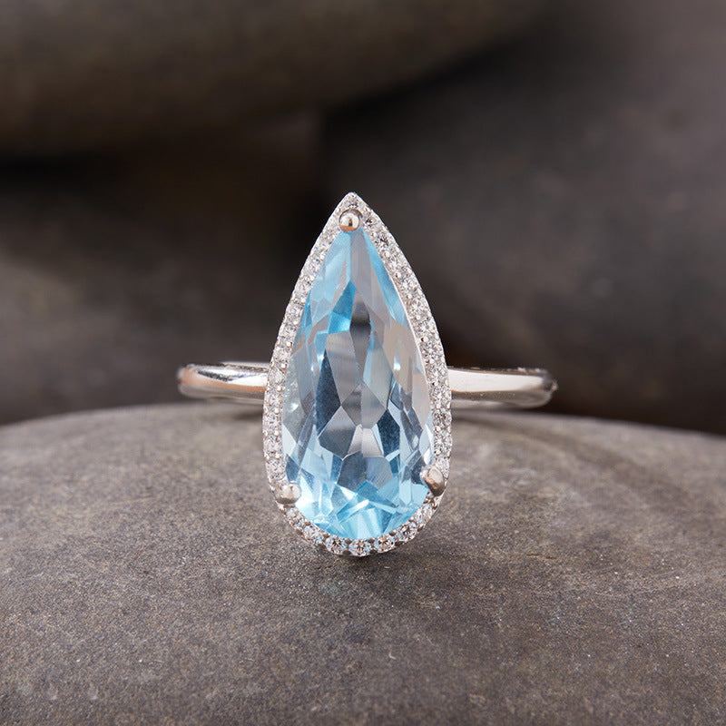 Women’s Natural Topaz &amp; Citrine Necklace Set – 925 Silver Crystal Inlay Jewelry with Drop Pendant