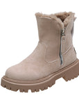 Thick Plush Snow Boots Women Faux Suede Non-slip Winter Shoes