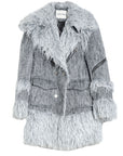 Fur Patchwork Wool Coat women