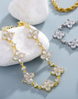 Women’s Flower Rhinestone Bracelet – Sparkling Zircon Copper Hand Jewelry